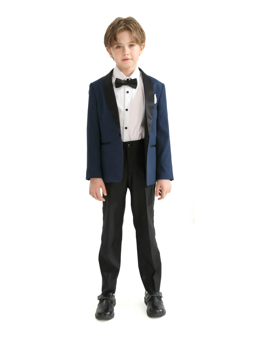 Navy Moustache Shawl Lapel Tuxedo Set