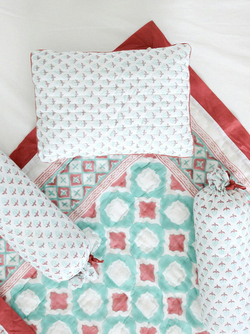 Block-Printed Cotton Crib Quilt