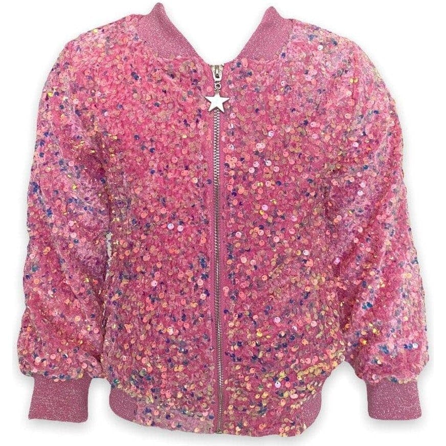 Women's Pretty in Pink Sequin Bomber