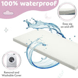 2” Crib Mattress Topper Memory Foam - Waterproof Breathable Soft Washable Cover 52” x28” x 2” Fits Standard Size Cribs & Toddler Beds by Sleepah