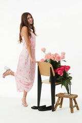 Margot Vintage Rose Ballet Pink With Ballet Pink Lace Satin Tank With Lace Trim