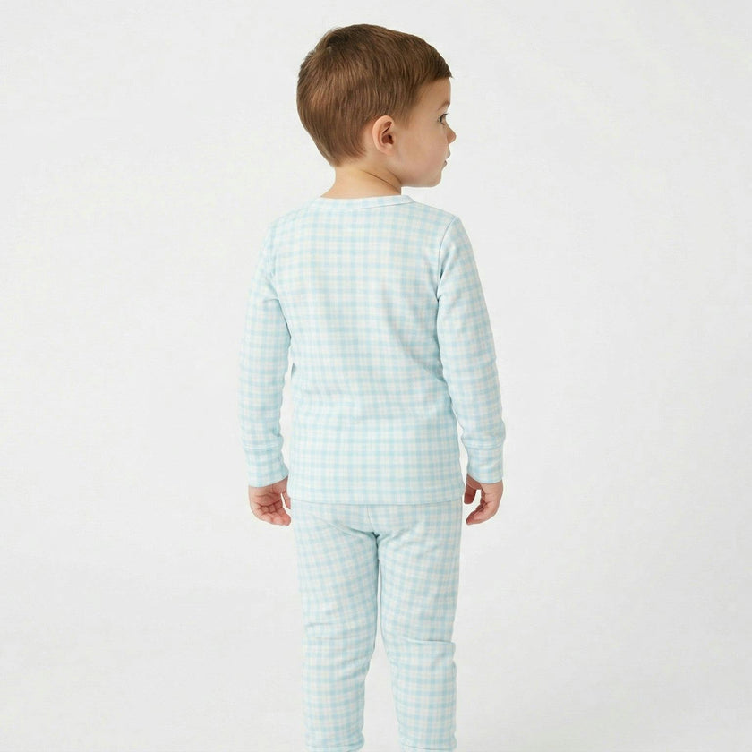 Coastal Check Bamboo Toddler Pajama Set