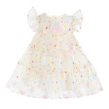 White Thaliora Pastel Polka Dot Dress