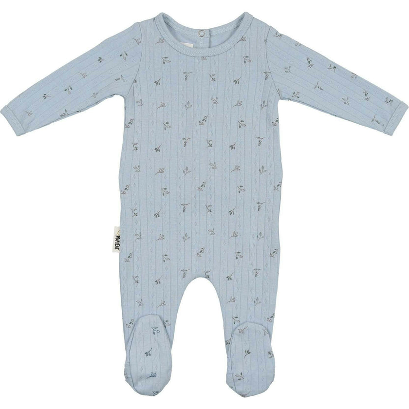 Pointelle Leaves Footie and Beanie Set