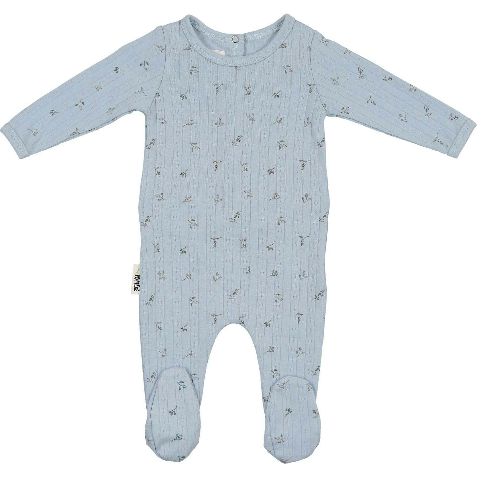 Pointelle Leaves Footie and Beanie Set