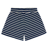 women's navy and cream stripe short