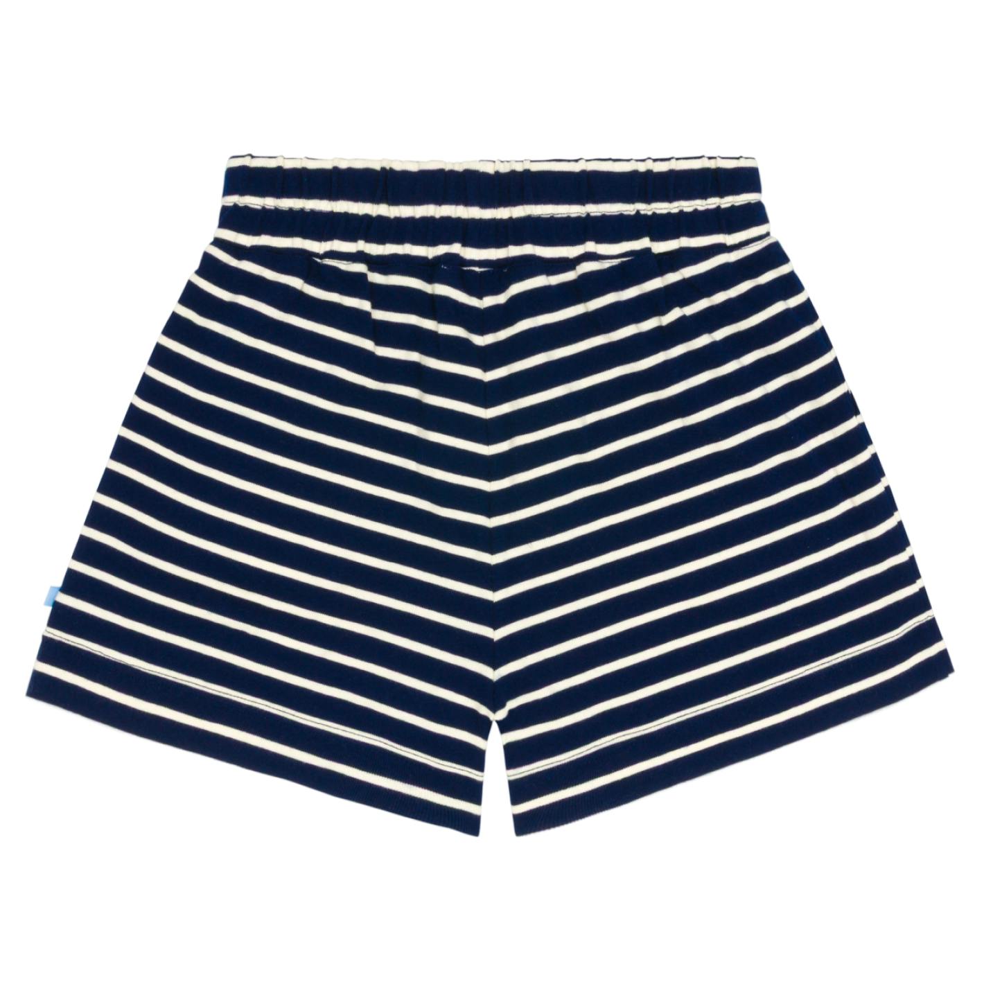 women's navy and cream stripe short