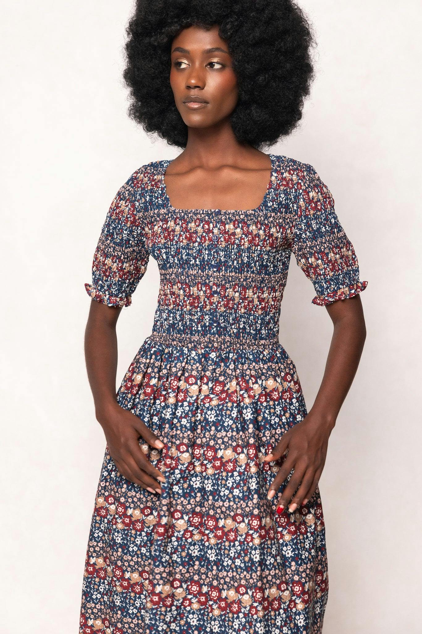 Parker Dress in Dusk Floral Medley