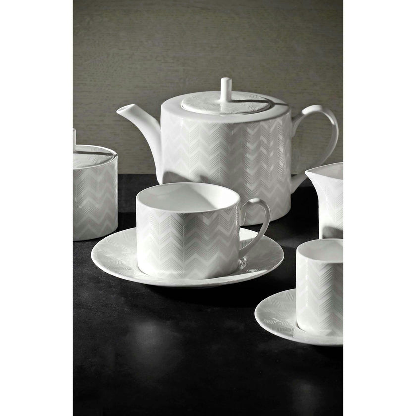 Sugar Pot Zig Zag  White Diam. 3.3"