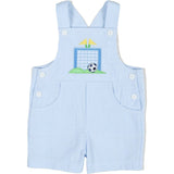 Check Seersucker Shortall With Soccer Goal