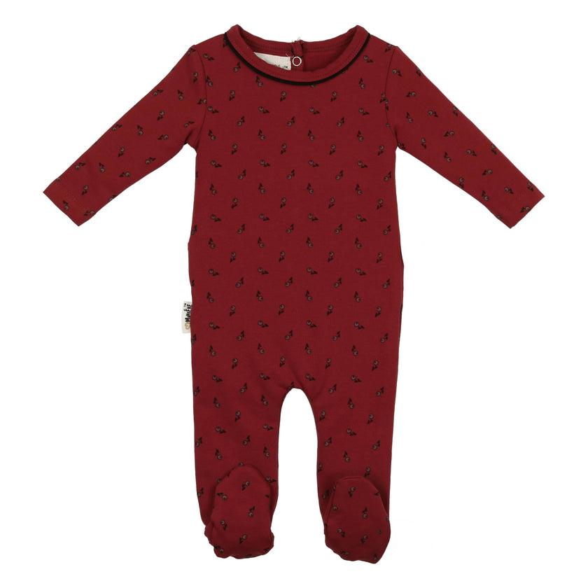 Winter Berries Round Neck Long Sleeve Footie