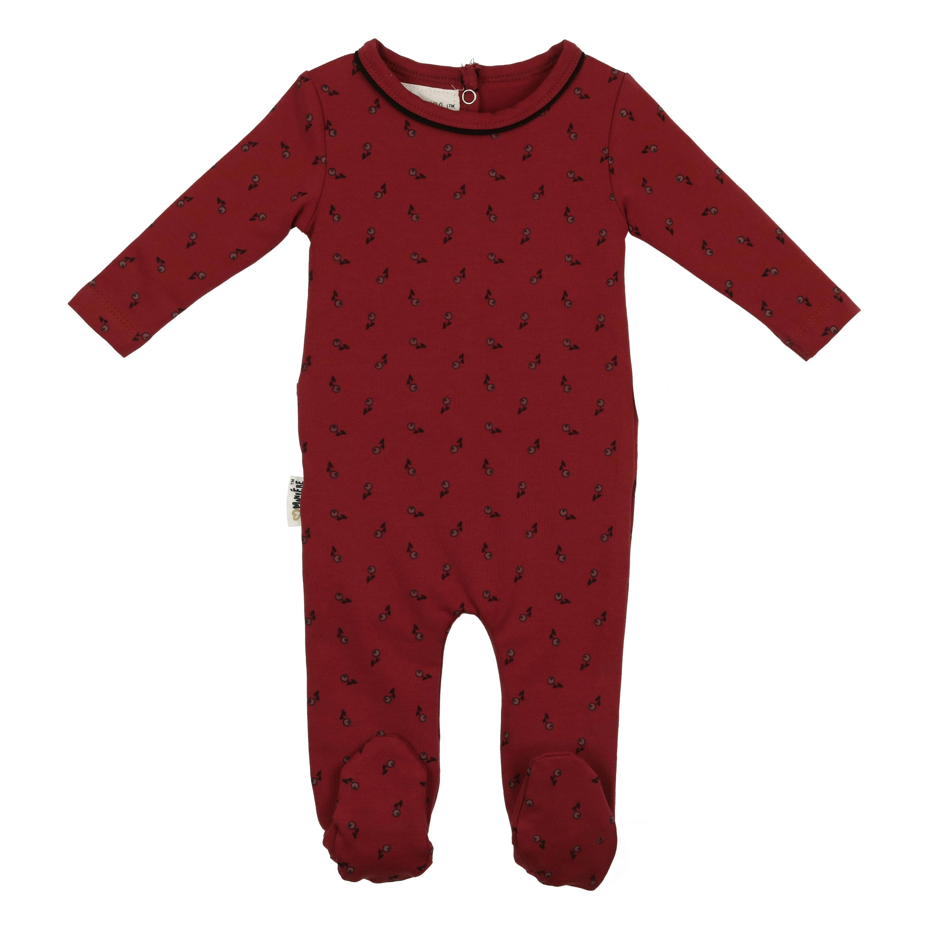 Winter Berries Round Neck Long Sleeve Footie