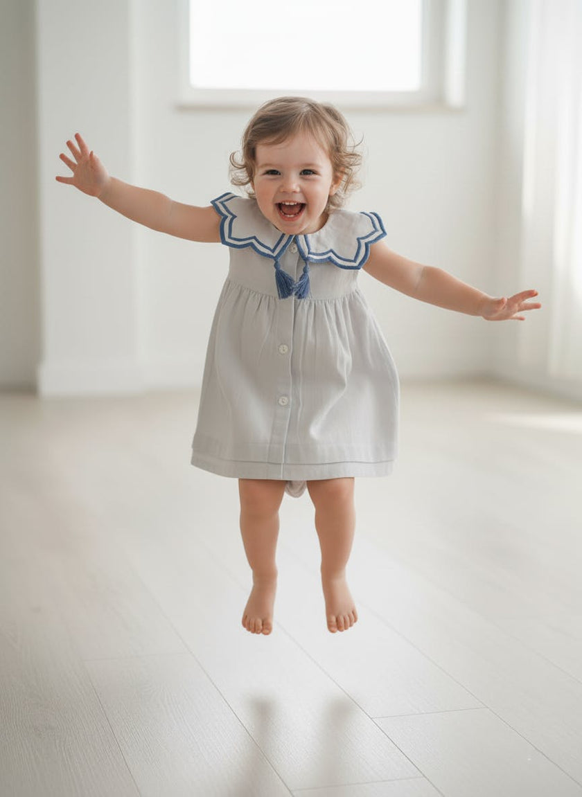 Royal Arches Dress Pastel Blue