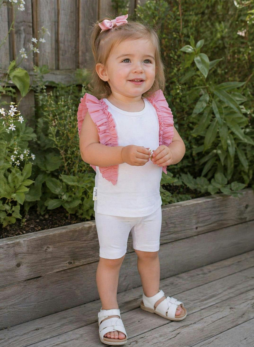 Ruffle Sleeve Short Set