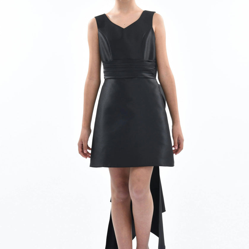 Black Isabel Back Bow Dress
