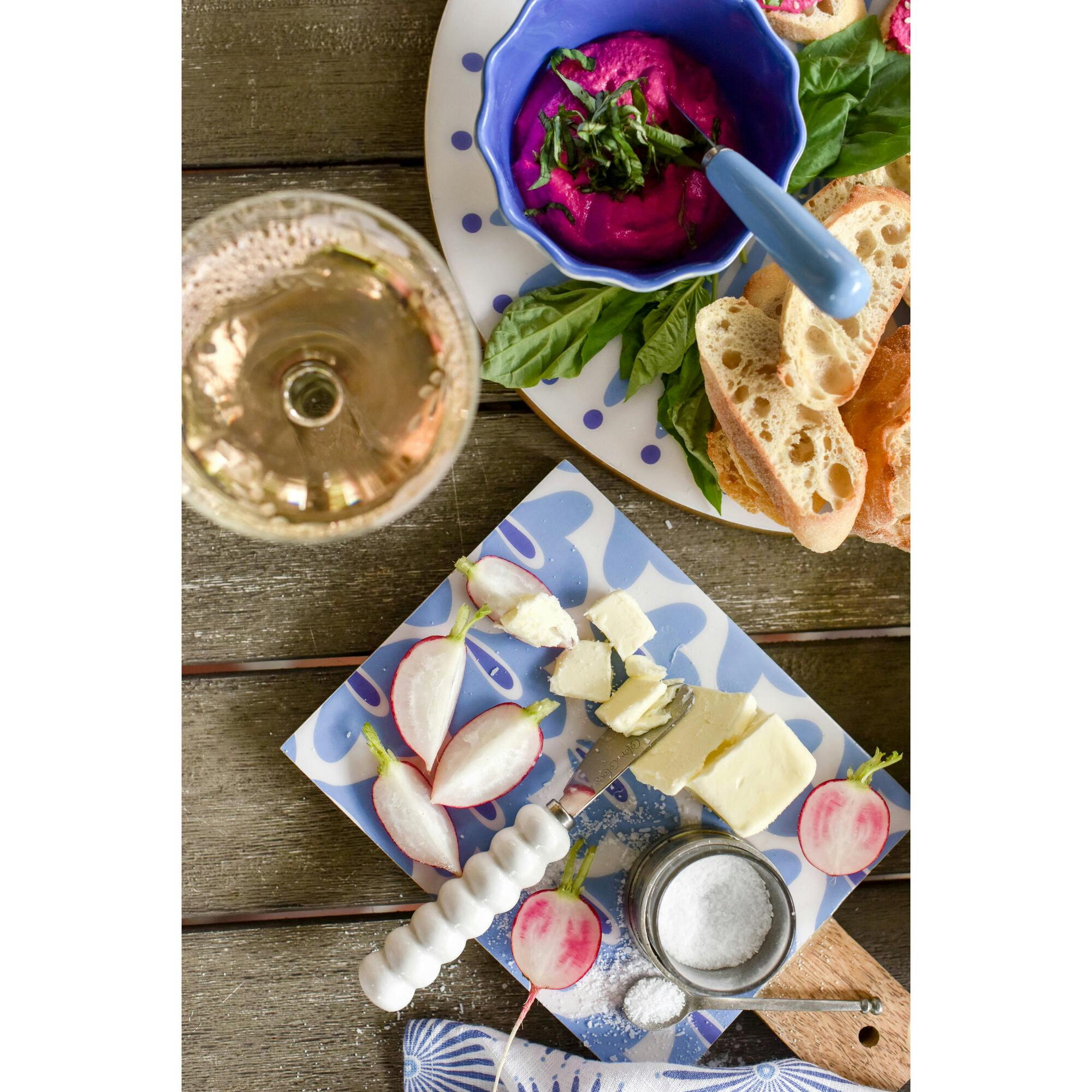 Iris Blue Sprout Wood Small Rectangle Board