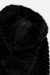Faux Fur Long Coat Black