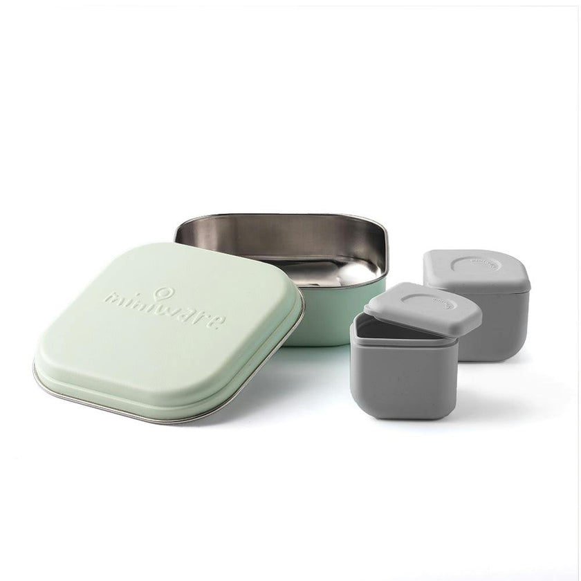 GrowBento Lunch Set Key Lime + Dove Grey