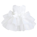 White Altheira Bow Ruffle Dress