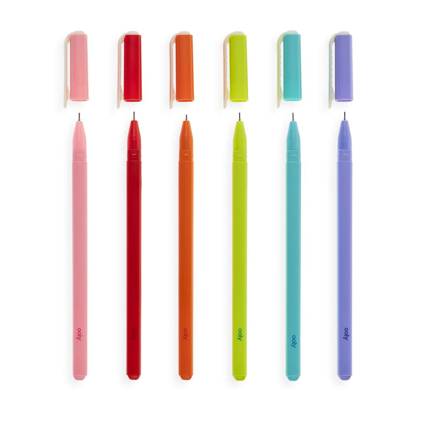 Fine Line Colored Gel Pens - Fine Tip - Set of 6