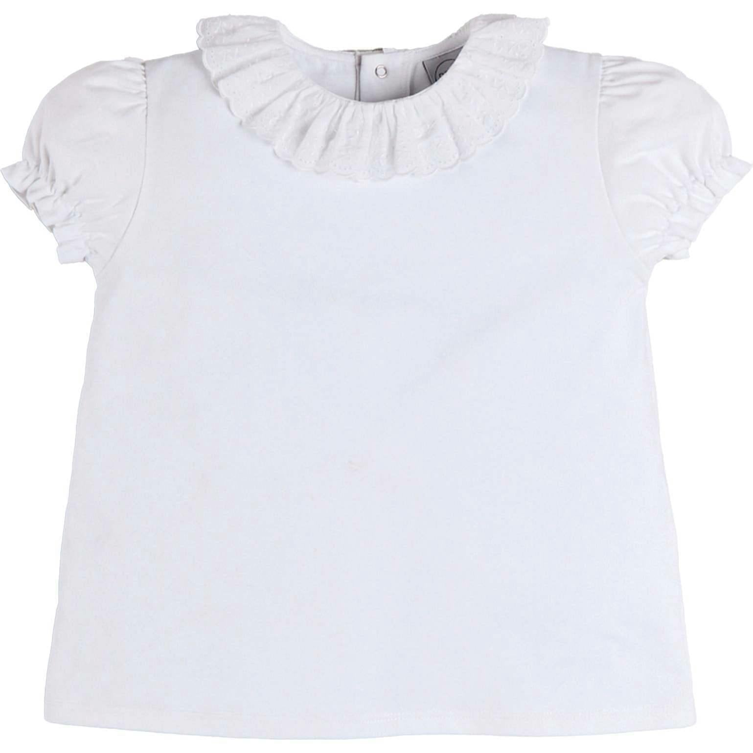 Broderie Anglaise Frill Collar Top in White (2-12yrs)