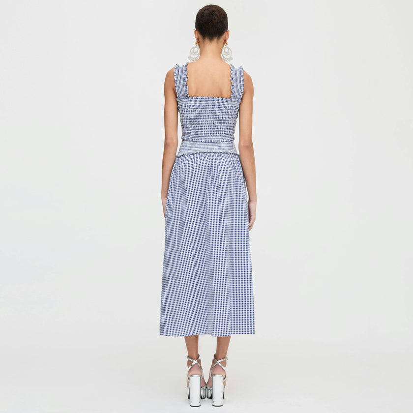The Azalea Nap Top - Navy Gingham