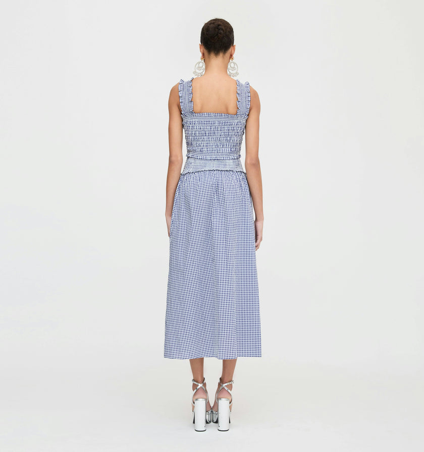 The Azalea Nap Top - Navy Gingham