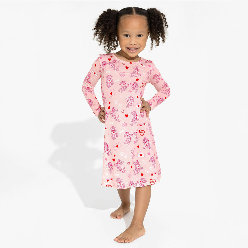 PAW Patrol: Love Paws Pink Bamboo Girls' Long Sleeve Dress