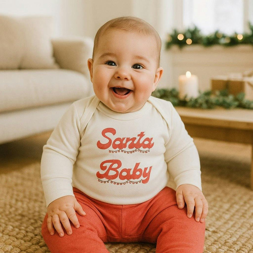long sleeve graphic bodysuit | Santa Baby
