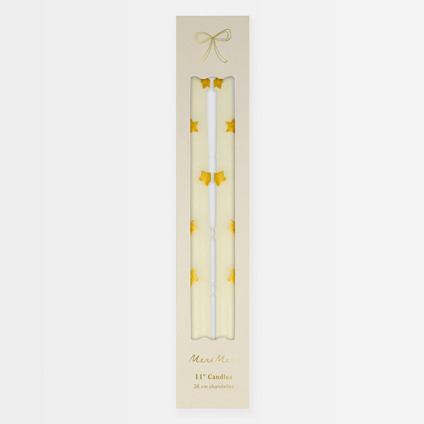 Gold Star Taper Candles