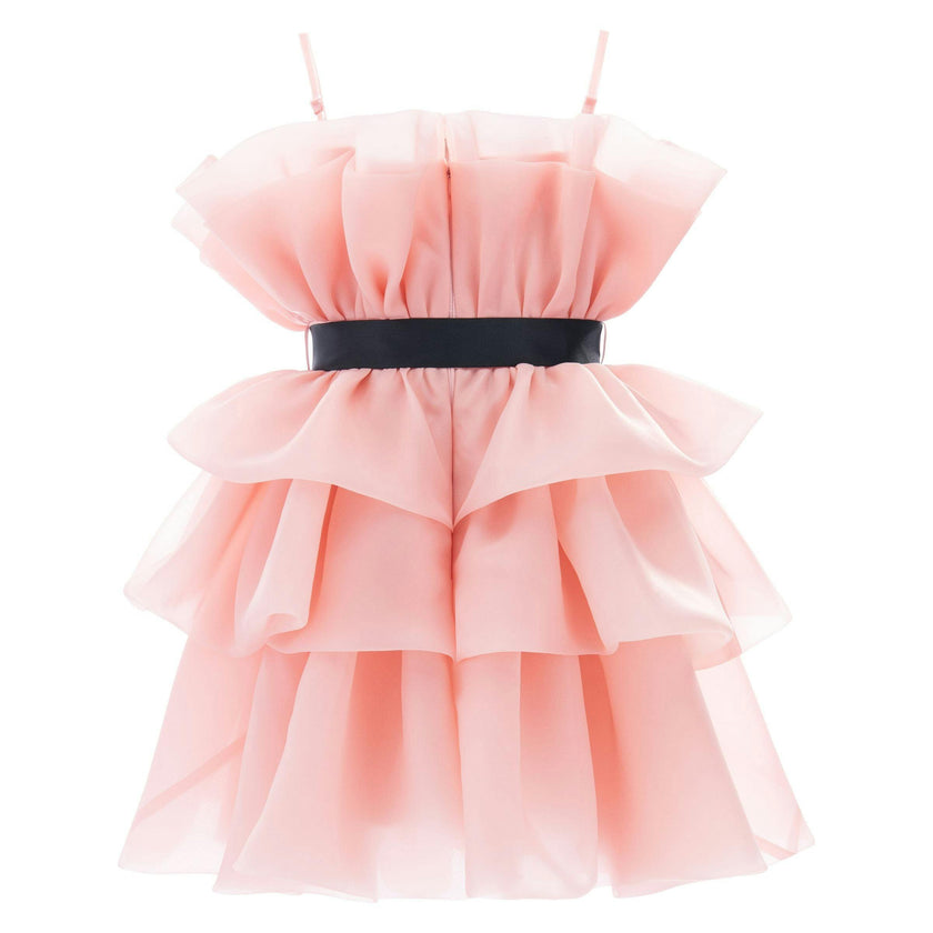 Pink Noella Ruffle Bow Dress