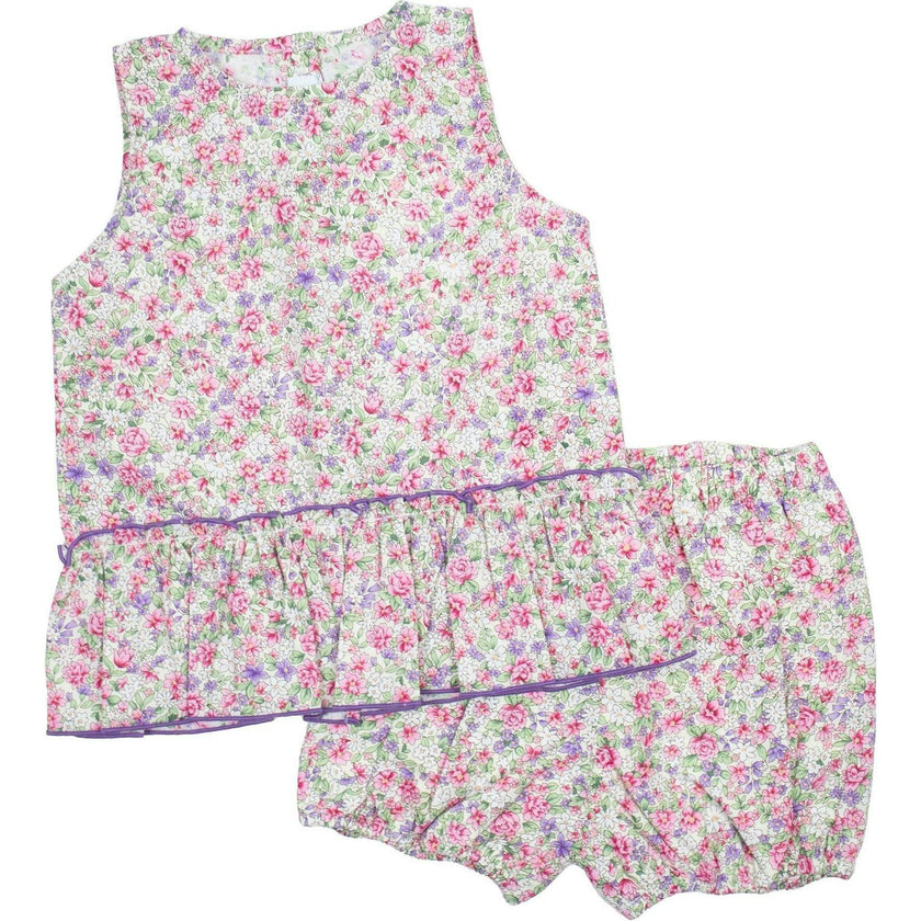 Floral Peplum Short Set