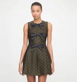 The Blythe Bow Dress - Metallic Brocade