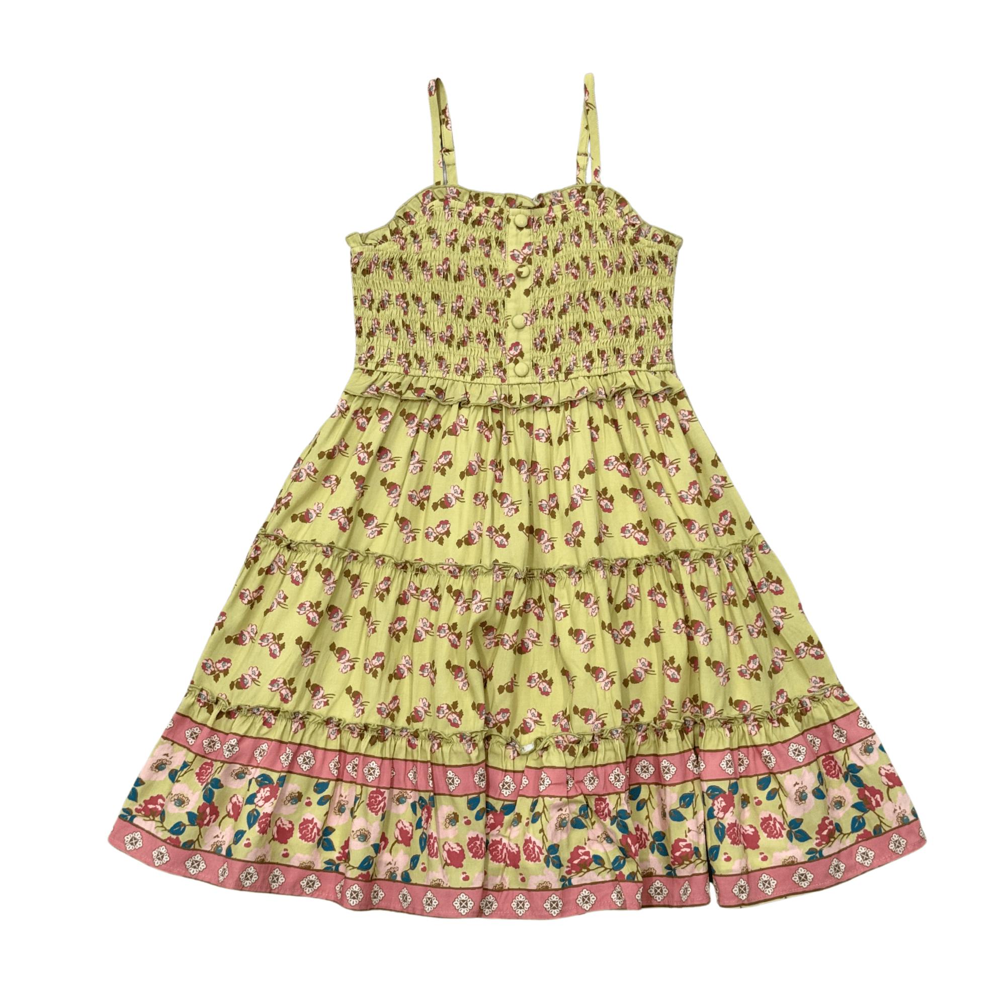 Smock Button Front Tiered Dress