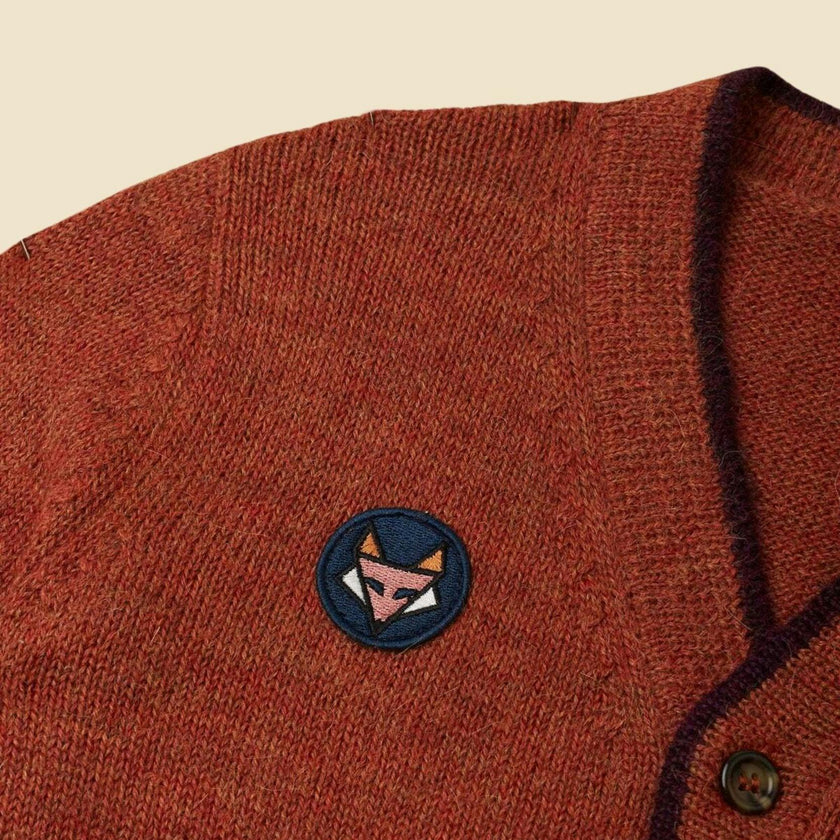 Alpaca Wild Fox Cardigan in Burnt Orange