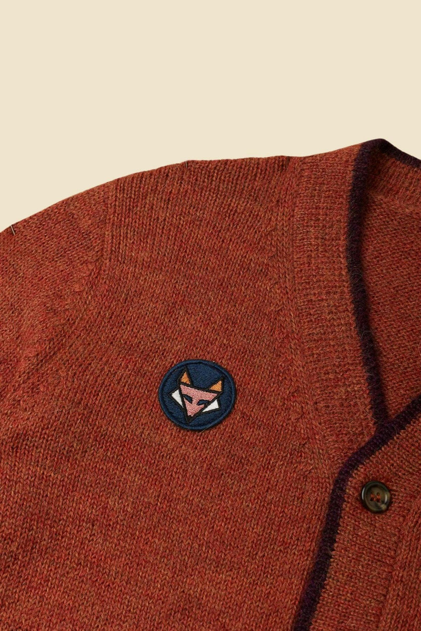 Alpaca Wild Fox Cardigan in Burnt Orange