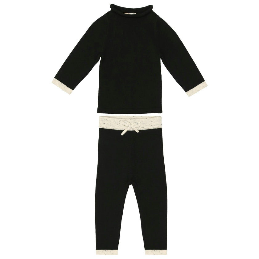Half Flecked Long Sleeve Sweater & Pant 2-Piece Set