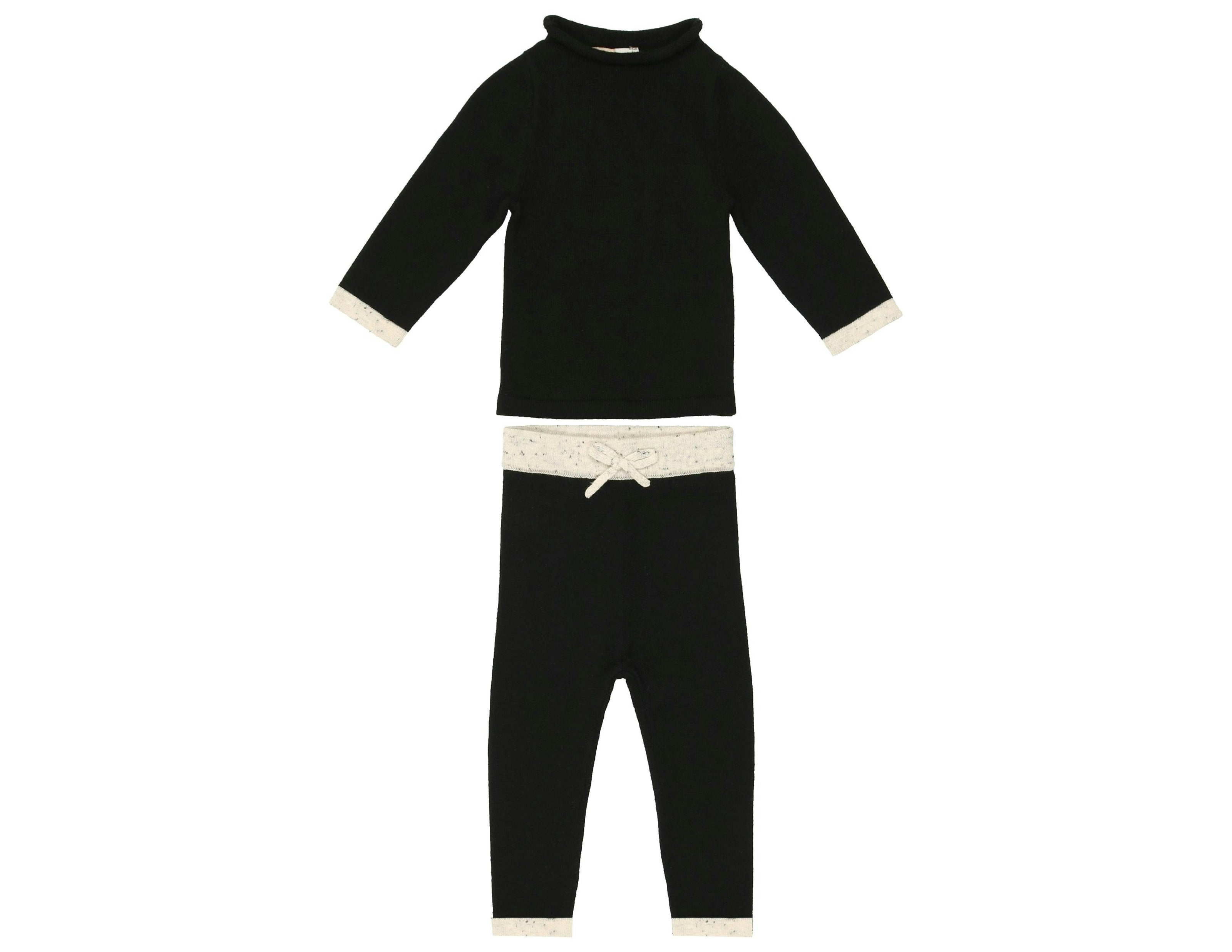 Half Flecked Long Sleeve Sweater & Pant 2-Piece Set