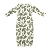 Pine Brushed Newborn Gown & Hat Set