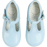 Leather T-Bar Baby Shoes in Sky Blue (20-26EU)