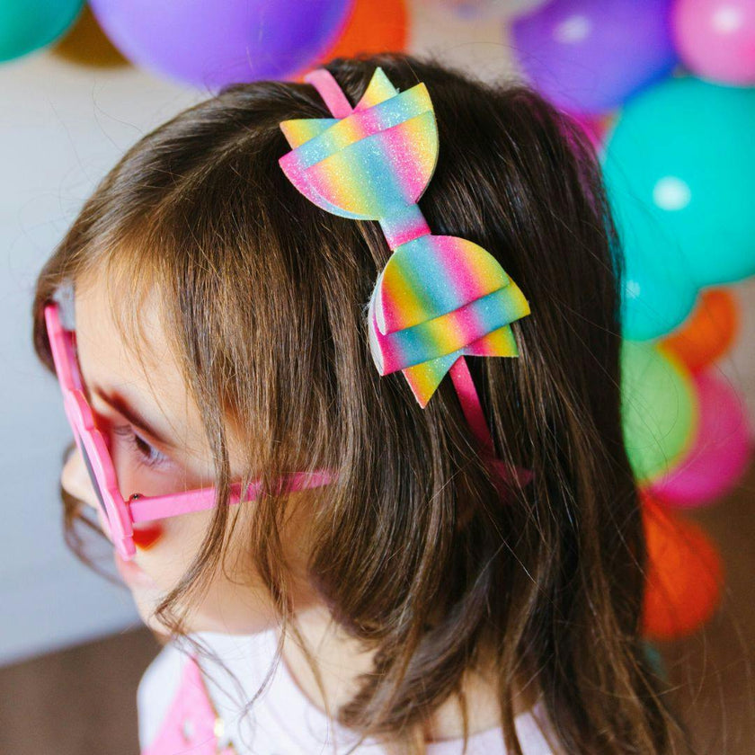 Rainbow Ombre Bow Hard Headband