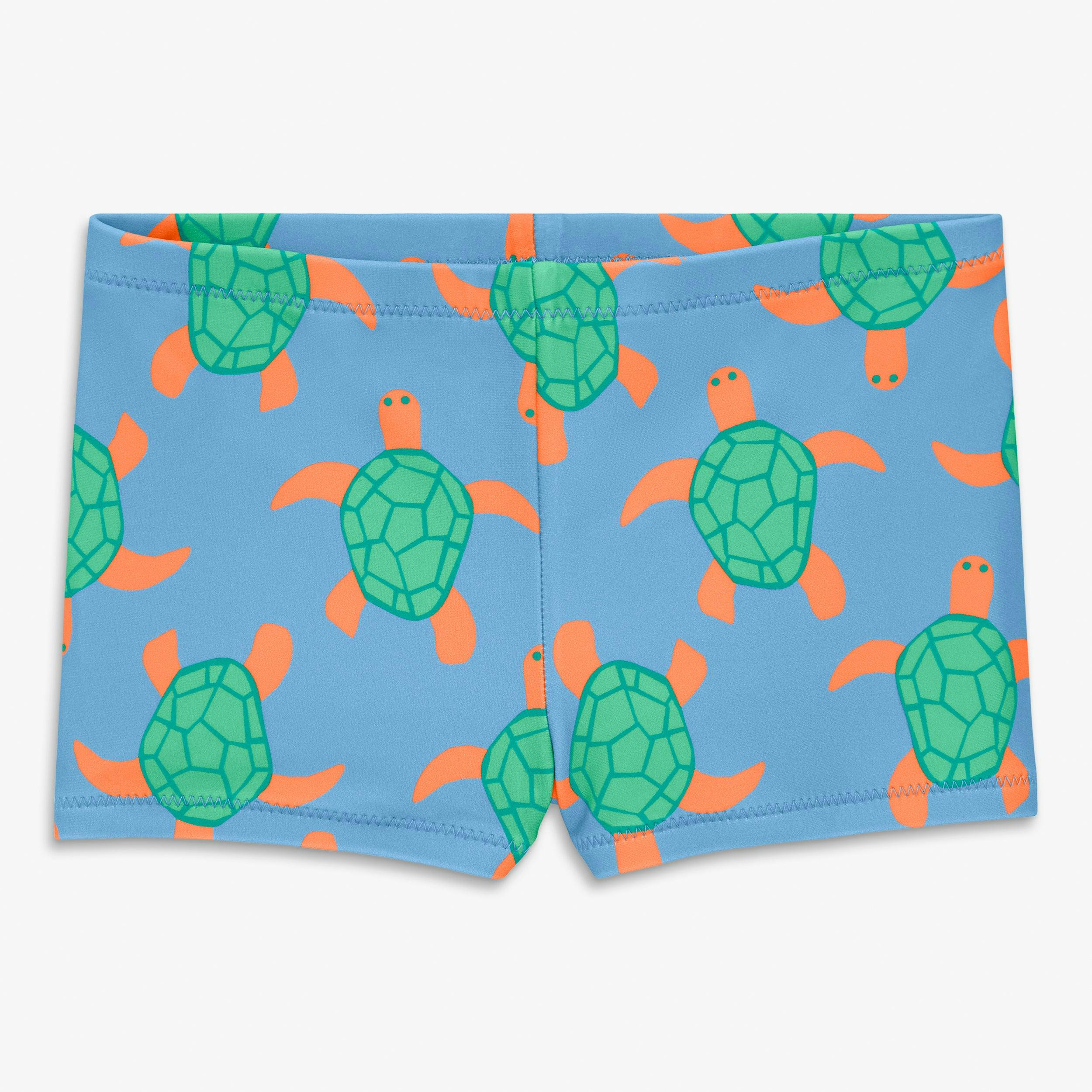 Kids swim shortie in swimming turtles