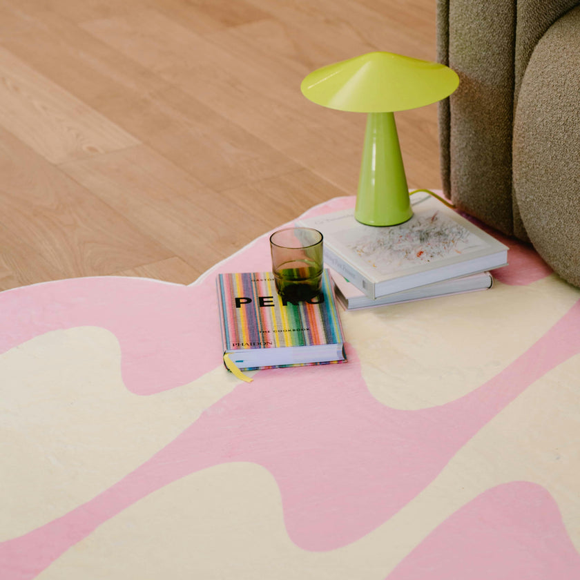 Pastel Irregular Shaped Wavy Rug by Johann Banta