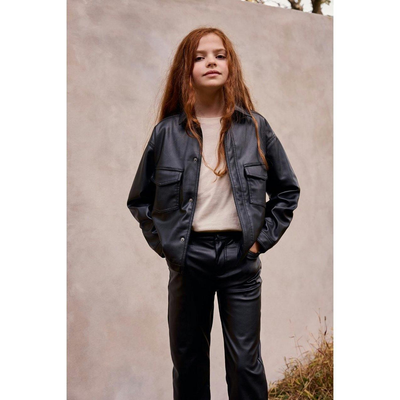 Faux Leather Straight Leg Pant