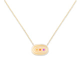 Found Small Nest Pendant Necklace - Pink, Orange & Yellow Sapphire