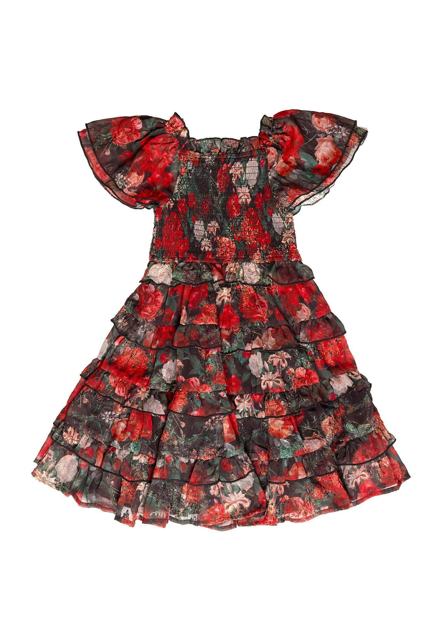 Mini Winnie Dress in Midnight Roses