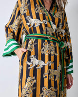 Leopard Stripes - Eco Satin Robe - Butterscotch