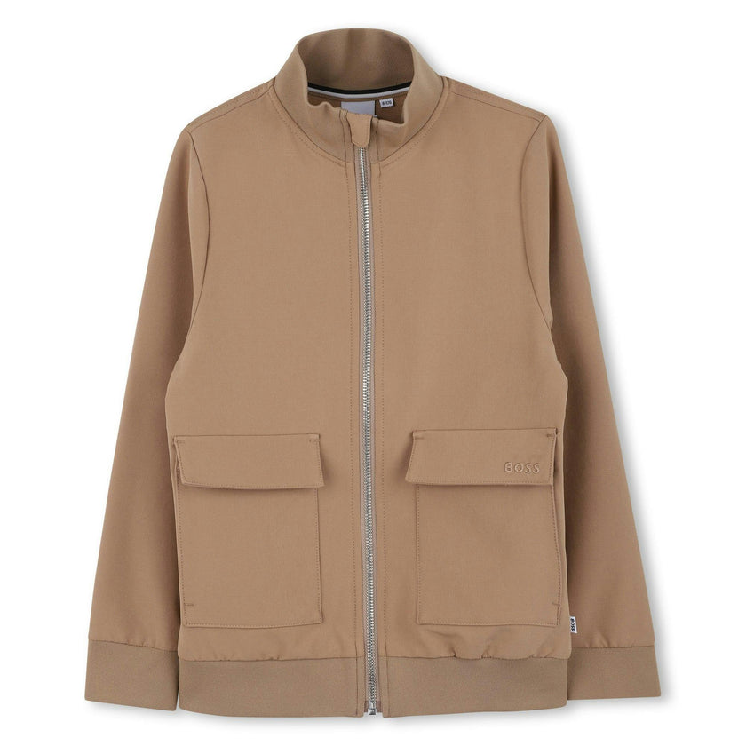 Brown Zip-Up Cardigan