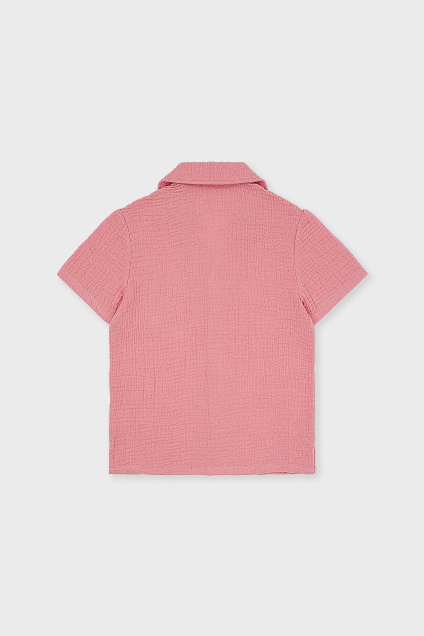 Organic Cotton Camp Collar Waffle Shirt