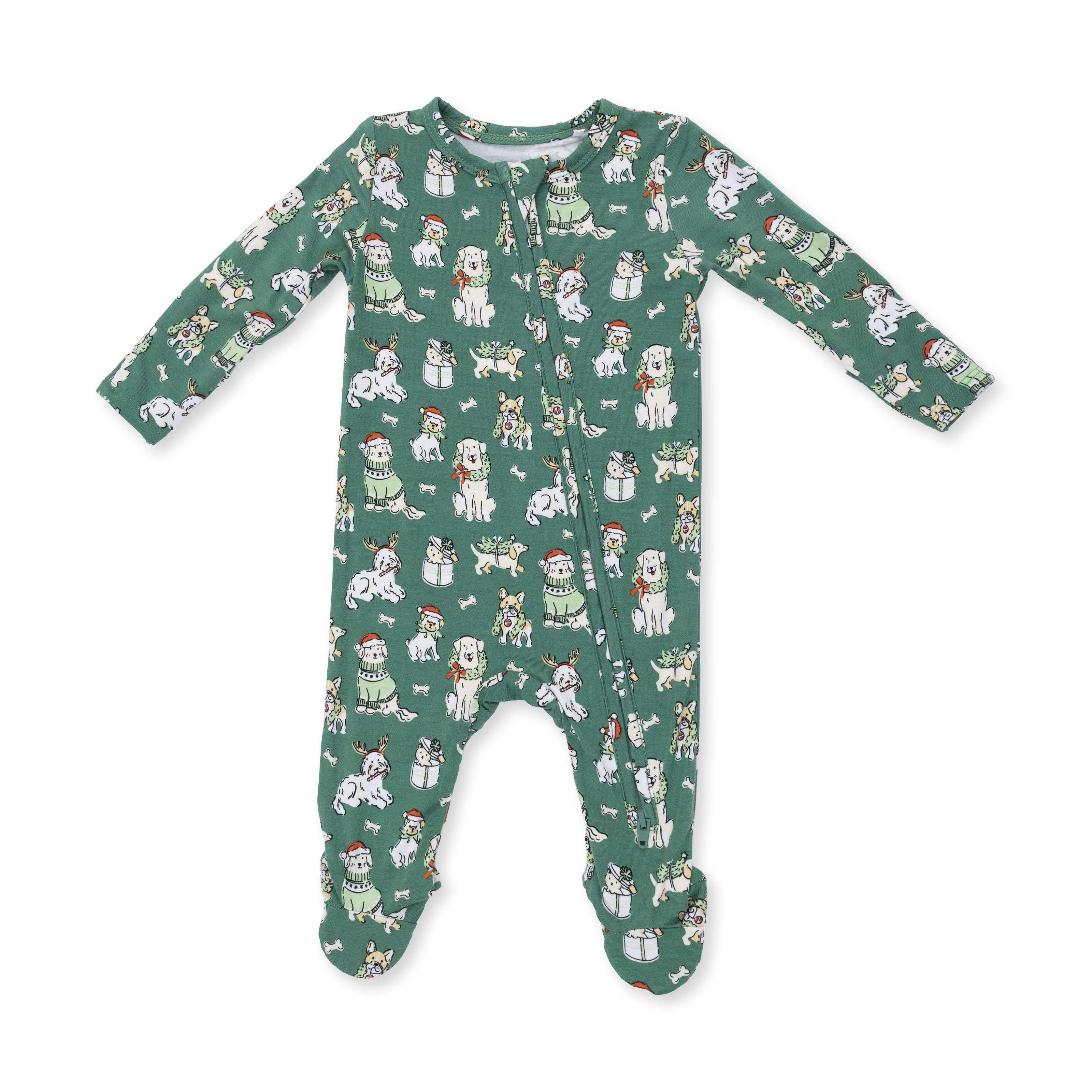 Christmas Dogs Uni - 2 Way Zipper Footie